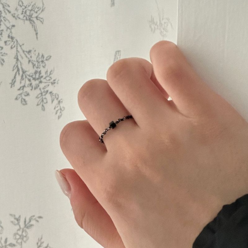 [CCNMADE] 菊 Black Cube Crystal Ring 10.ALL BLACK