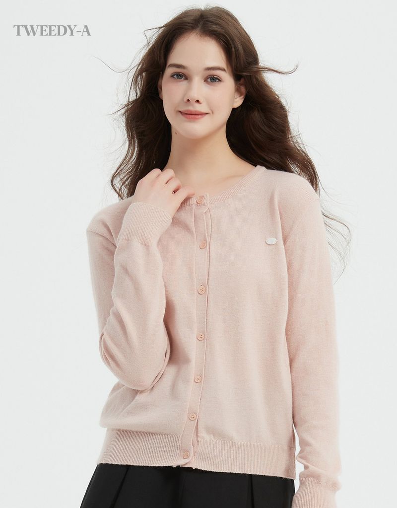 Basic Cashmere Mixed Round Cardigan 6 Colors
