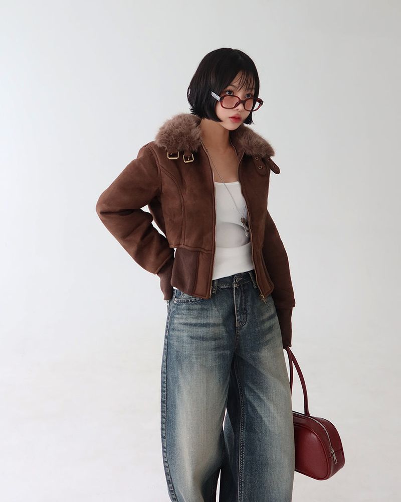 Mocha Vintage Straight Wide Jeans