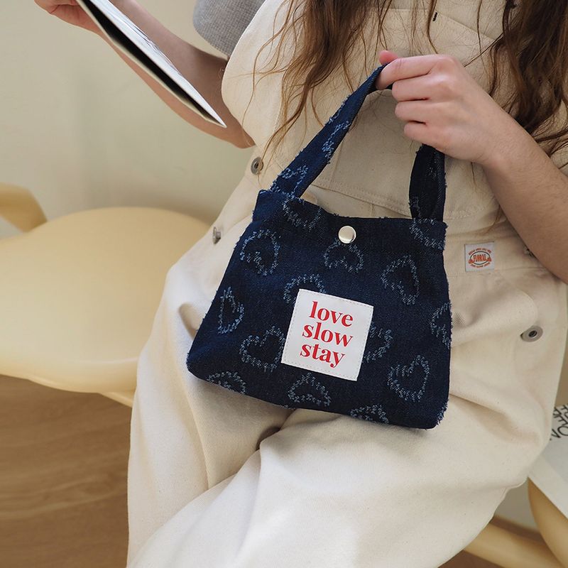 denim tote mini-dark blue