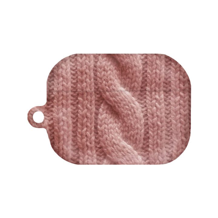 (09 rose) Twisted Knitted matte AirPods Case
