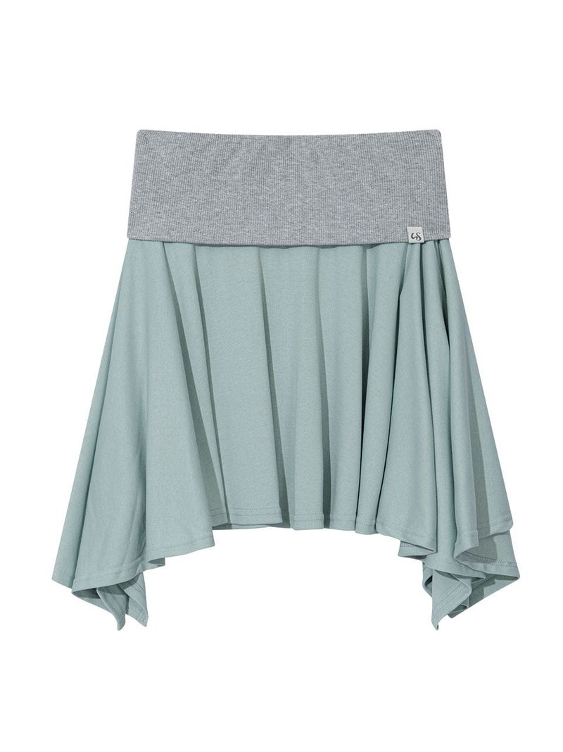 SOFT CONTRAST FLARE SKIRT(MINT)
