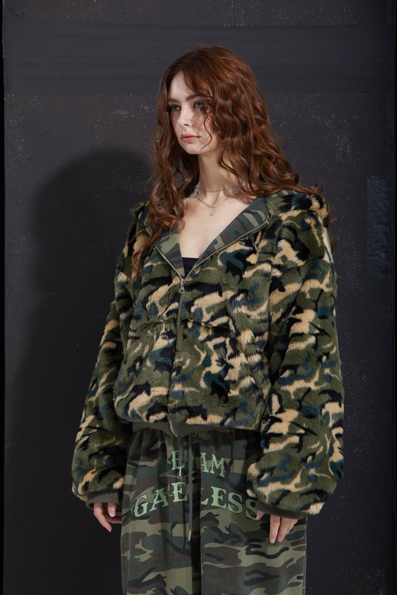 FUR ZIP-UP -CAMO