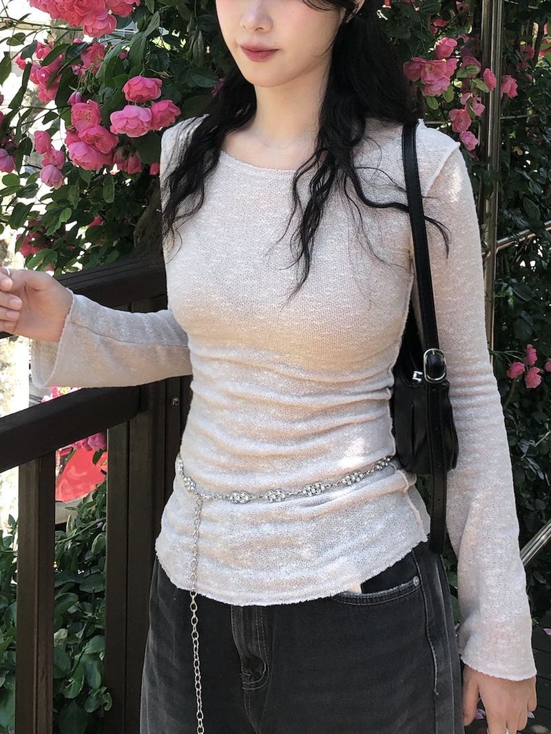 Backless Boat Neck Knit
