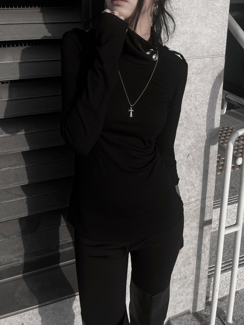 signal high neck button T (2color)