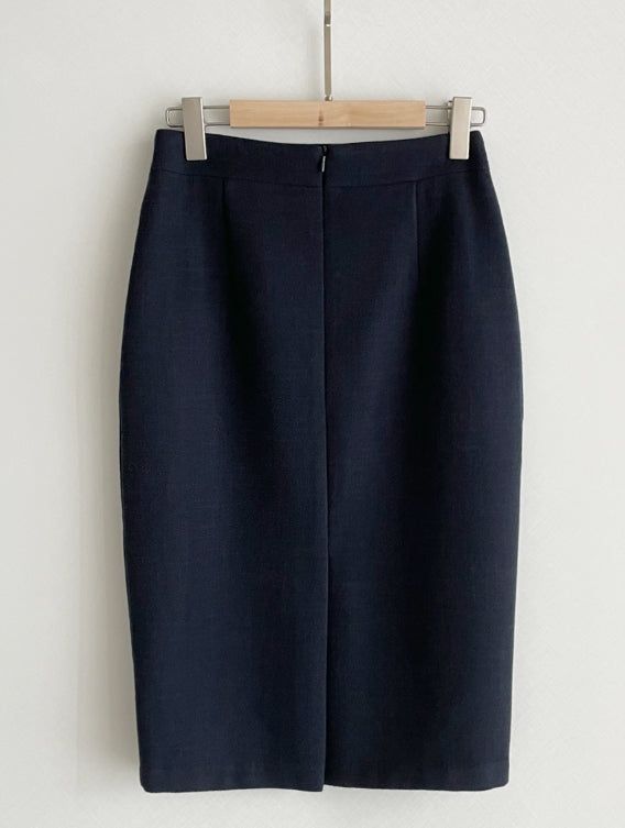 Eze Wool Brushed Slit H-Line Skirt