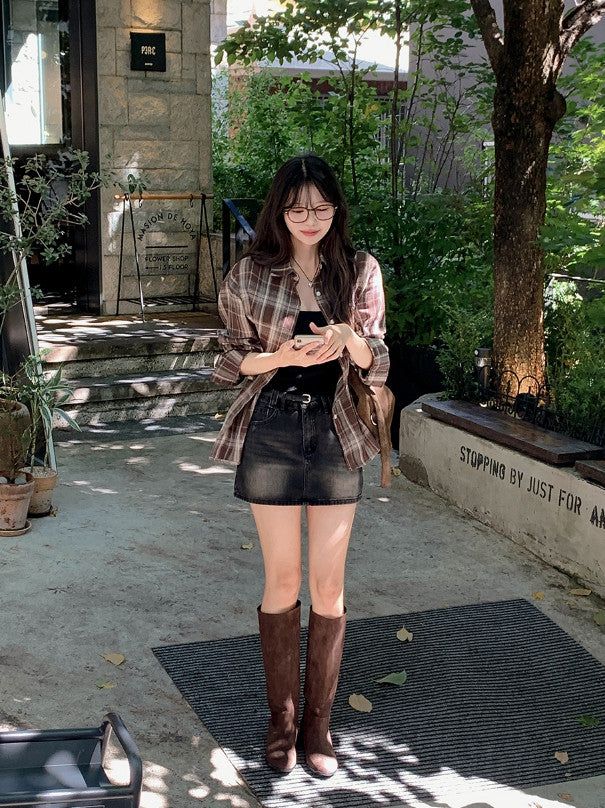 Suede Leather Long Boots (2color)