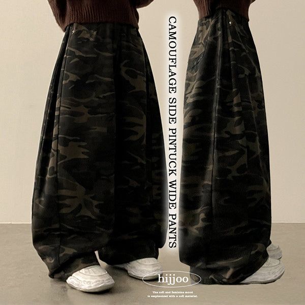 Culler Camo Side Pin Tuck Wide Pants
