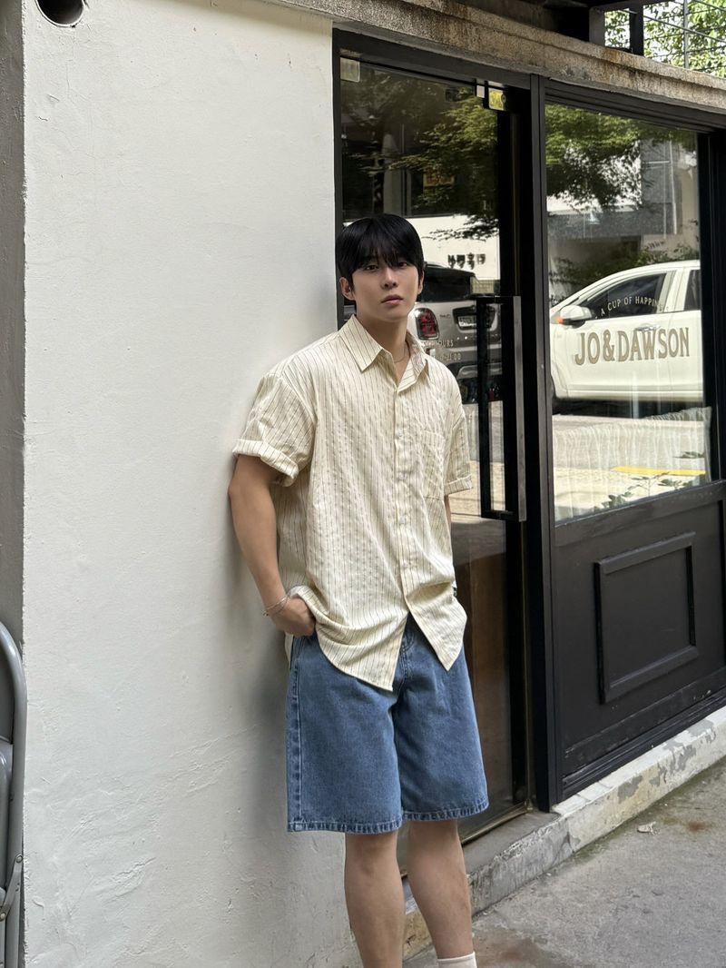 Basic wide denim shorts