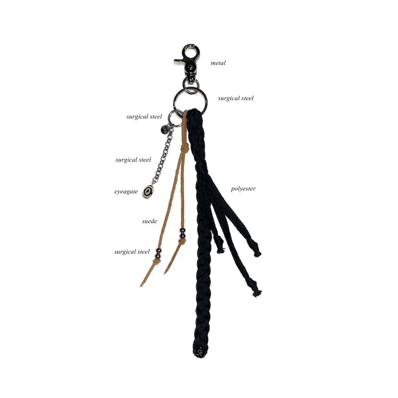 shot plait keyring (black)