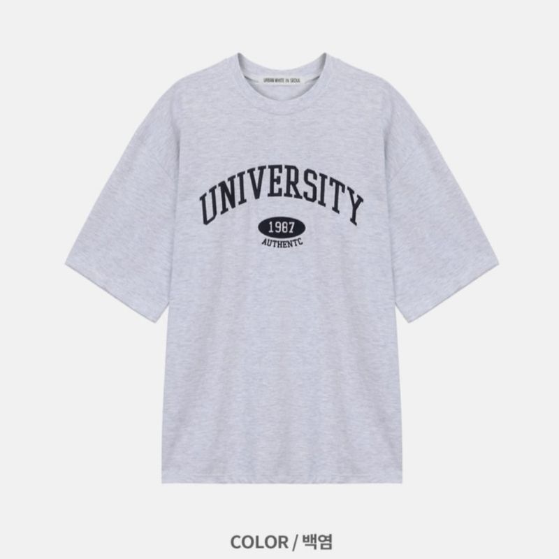 1987 Overfit Embroidered University Short Sleeves