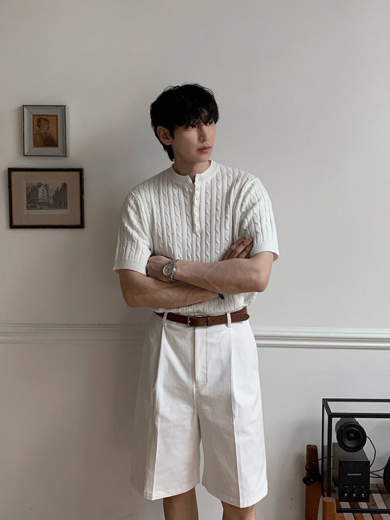 ASCLO One Tuck Cotton Half Pants (4color)