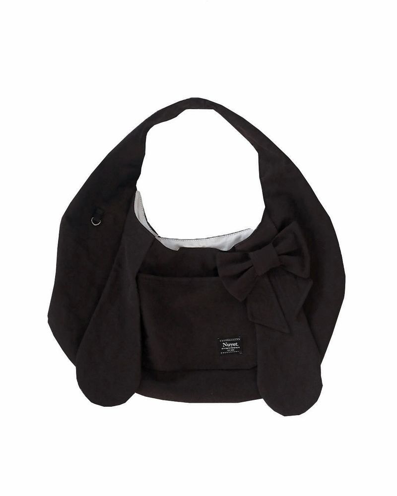  Bunny Ribbon Hobo Bag _ black