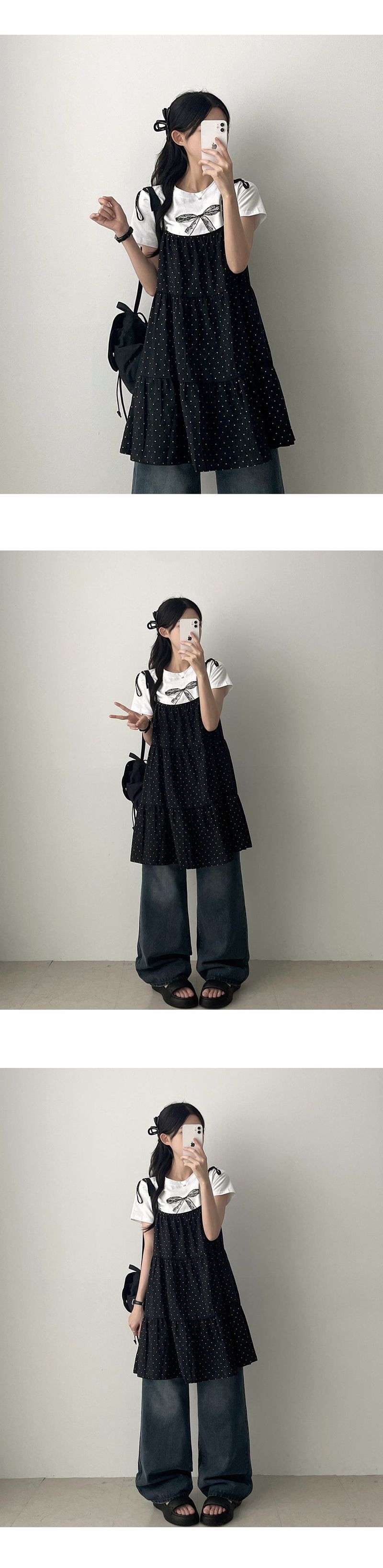 Loafing Natural Washing Daily Denim Wide Pants