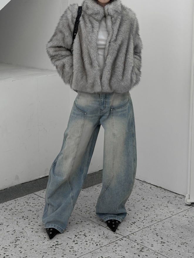 Nant Curved Cut Washed Denim