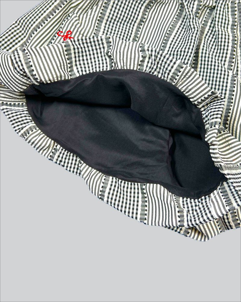 MULTI PATTERN BALLOON PANTS BLACK (SHORT FIT)
