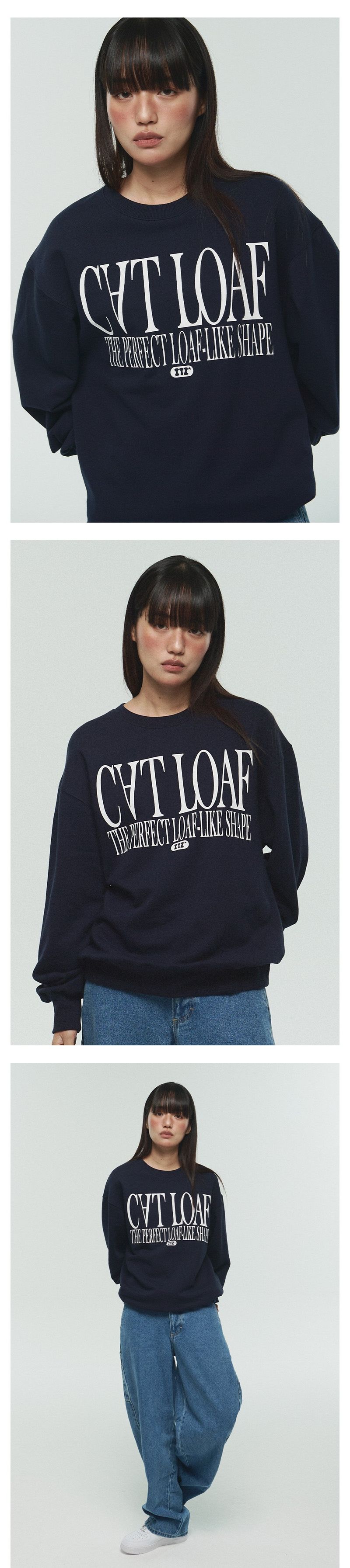 CAT LOAF SWEATSHIRT - NAVY