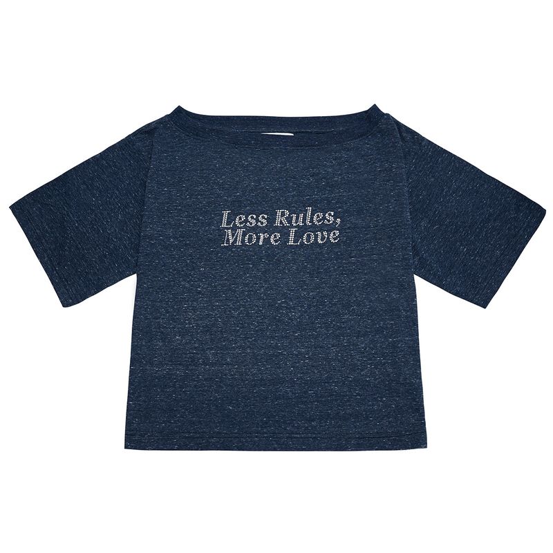 LE AREVEY（アルヴェイ）の「LESS RULES MORE LOVE BOAT NECK BLUE (HOTFIX) [WOMAN]（Tops）」