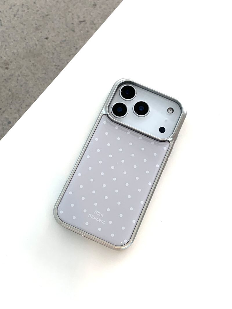 [MADE]グレードット シルバーエポキシバンパー iPhoneケース