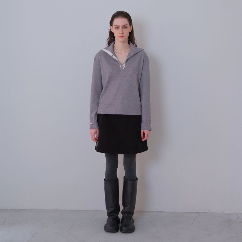 Melange Snap Knit Polar Tee