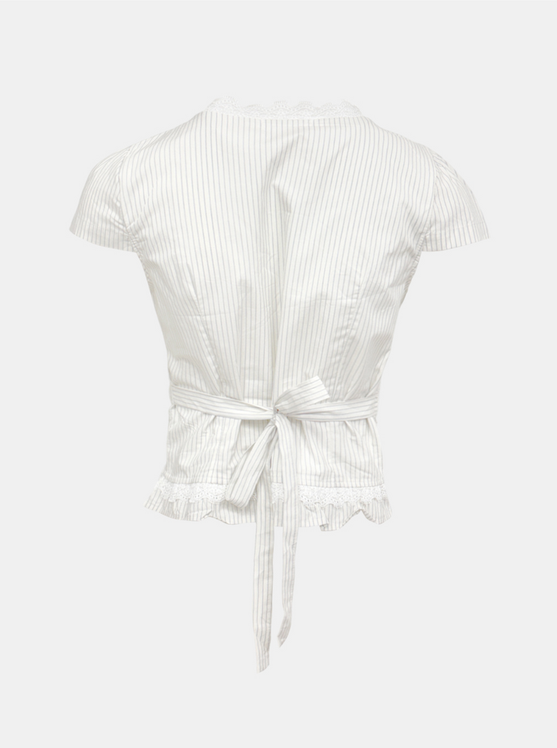 Classy Ribbon Stripe Blouse