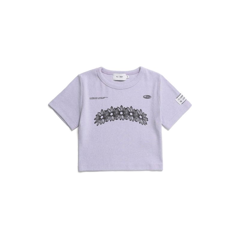 [ILLEDIT] FLOWER ARTWORK CROP TOP 4COLOR