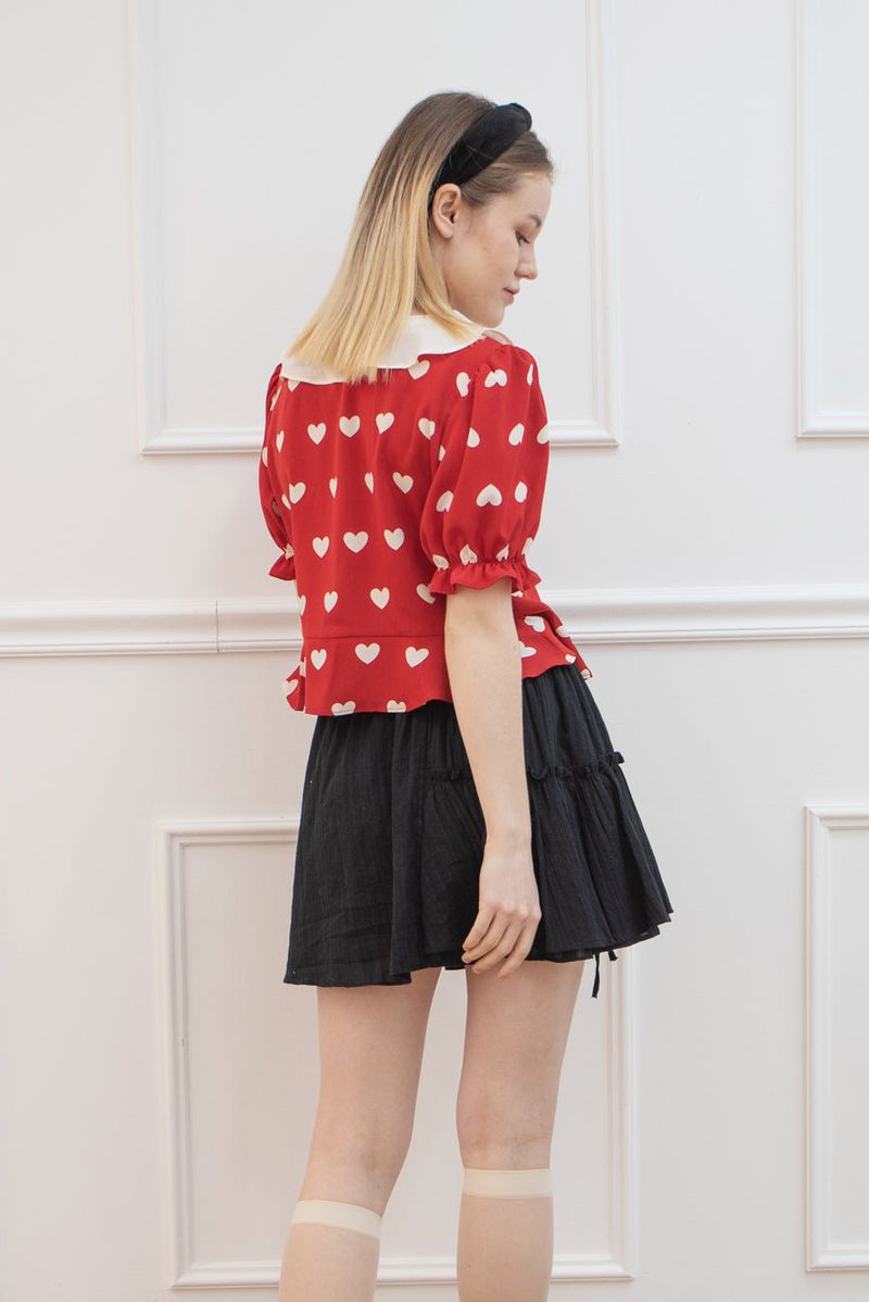 heart shirring blouse