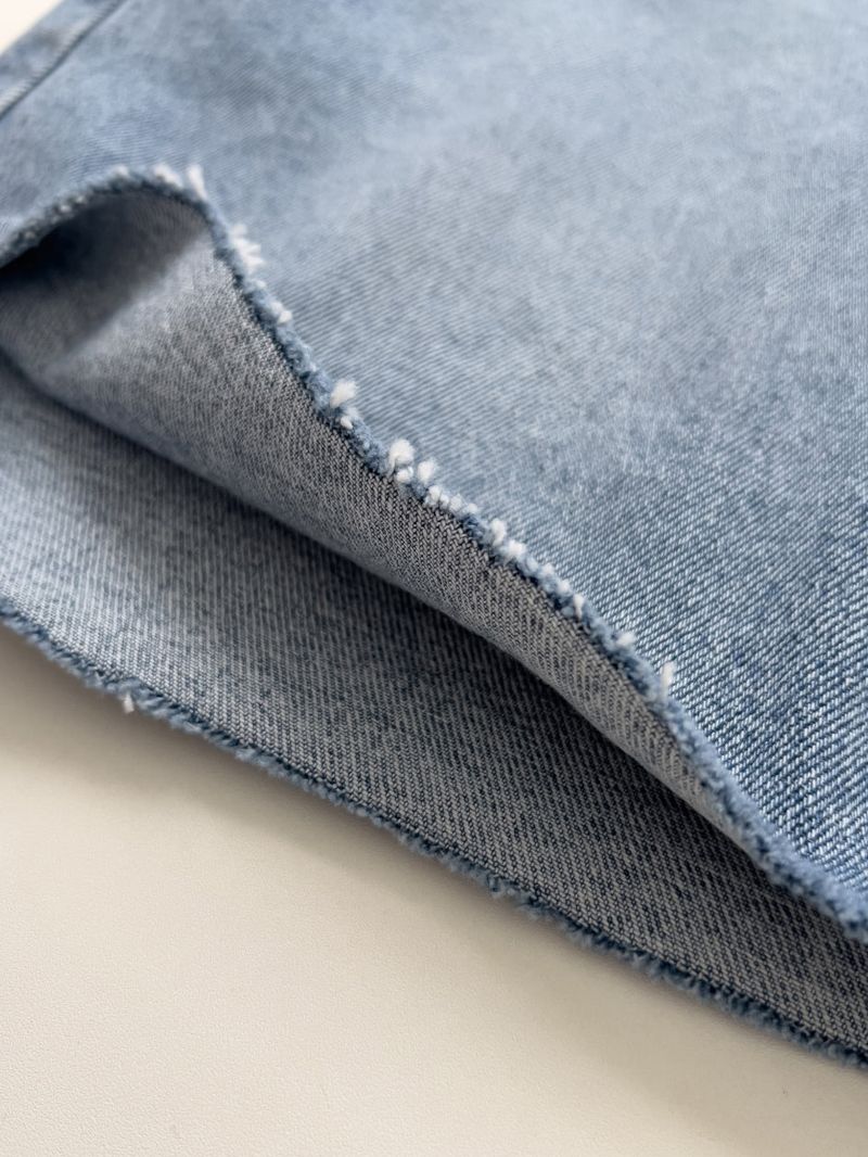 Out Half-Length Wide Denim Pants