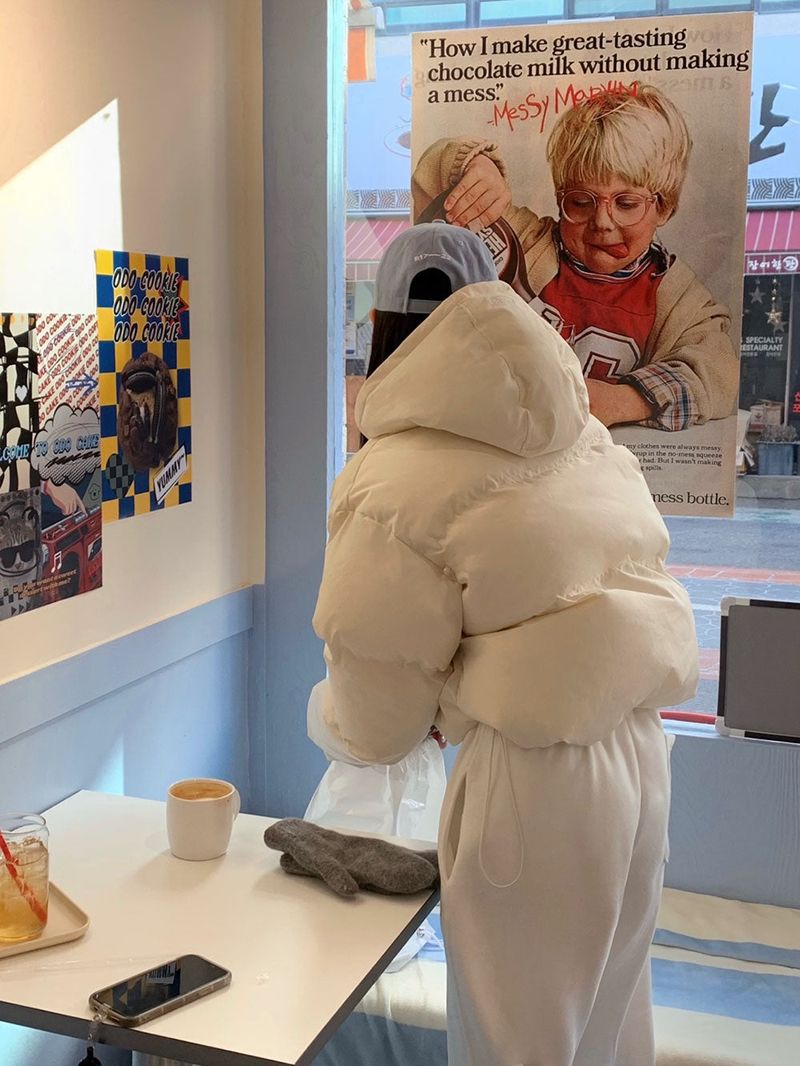 [BELLIDE MADE]Butterfly Two-Way Hooded Short Padded Jacket