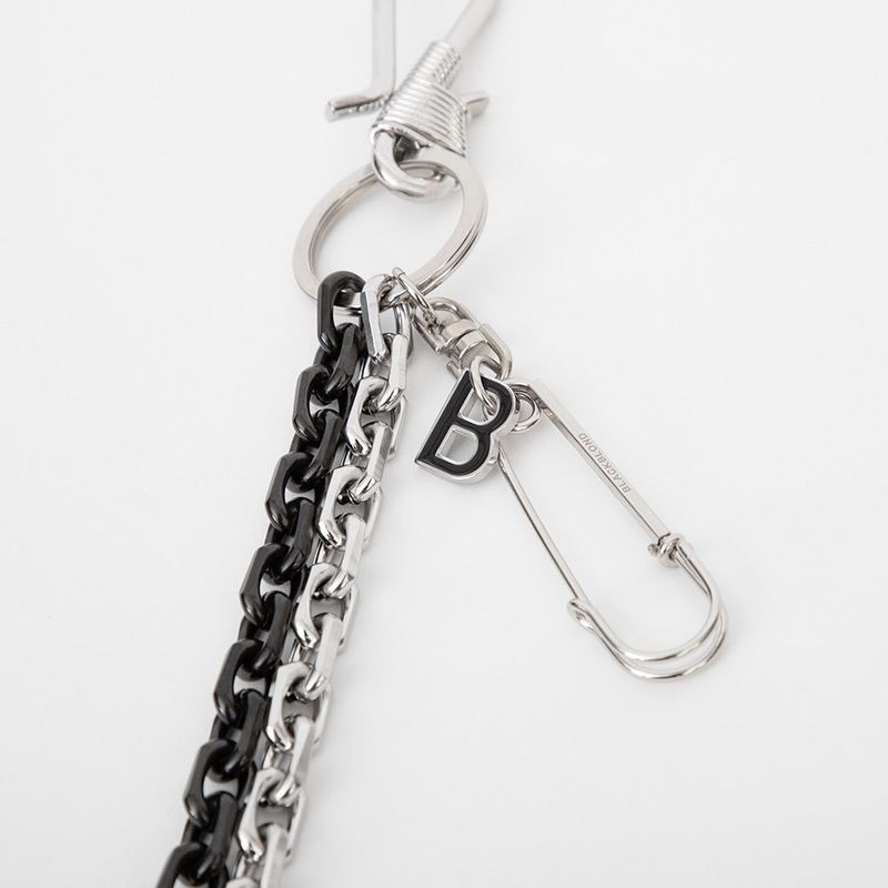 BBD B Logo 2-Line Pants Chain (Silver&Black)