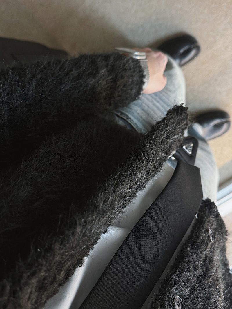 ASCLO Hairy Crop Cardigan (3color)