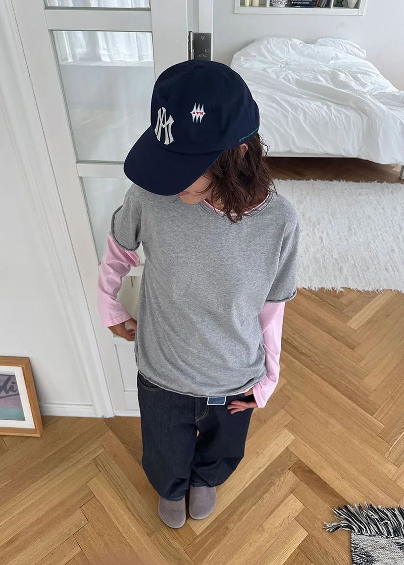 (UNISEX) NONFADE INDIGO WIDE DENIM (S-L)
