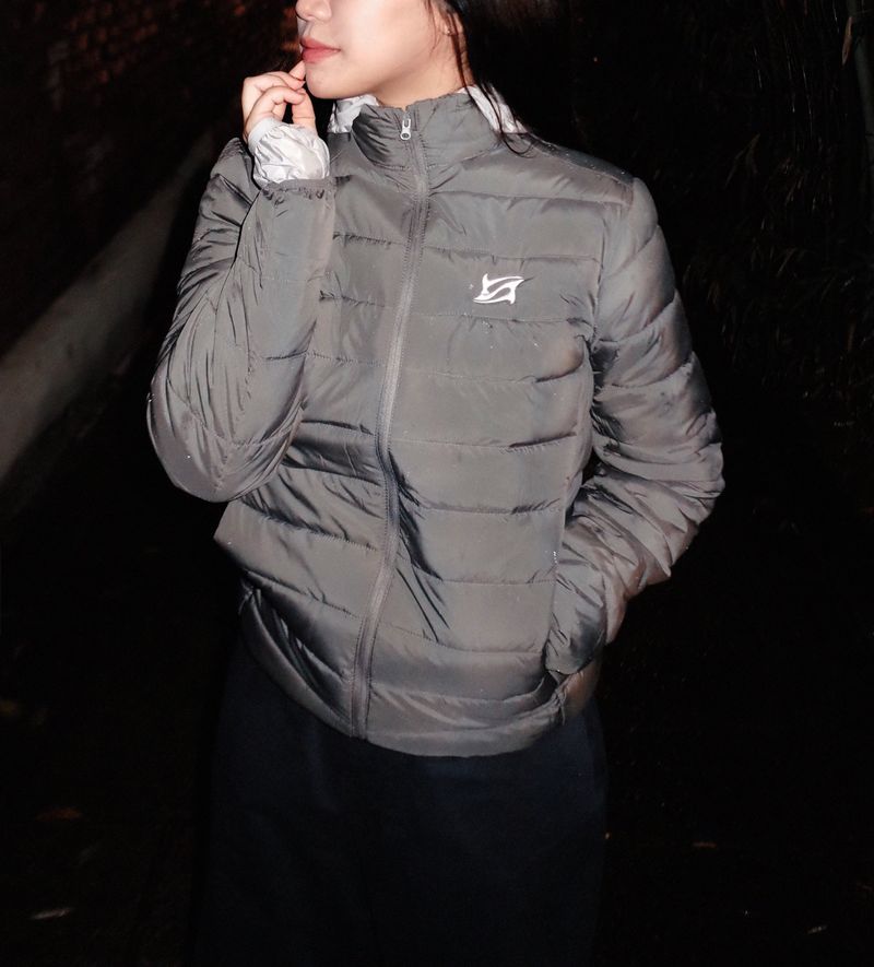 Symbol Logo Puffer Jacket Gray
