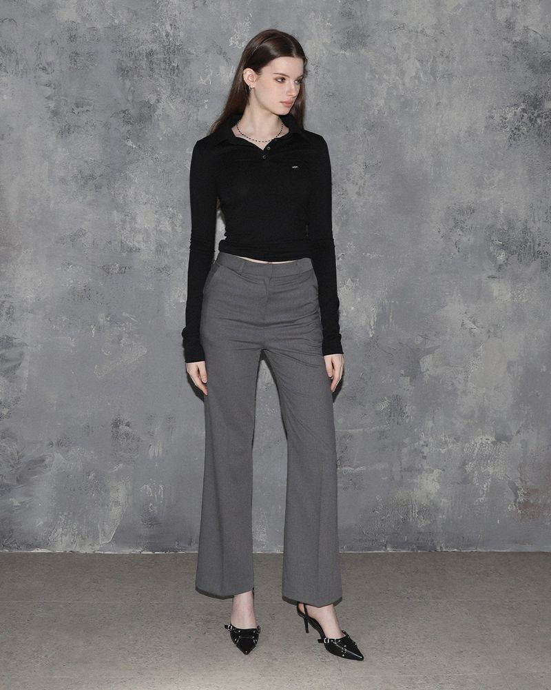 Metal Triclipse Semi Bootcut Slacks Charcoal