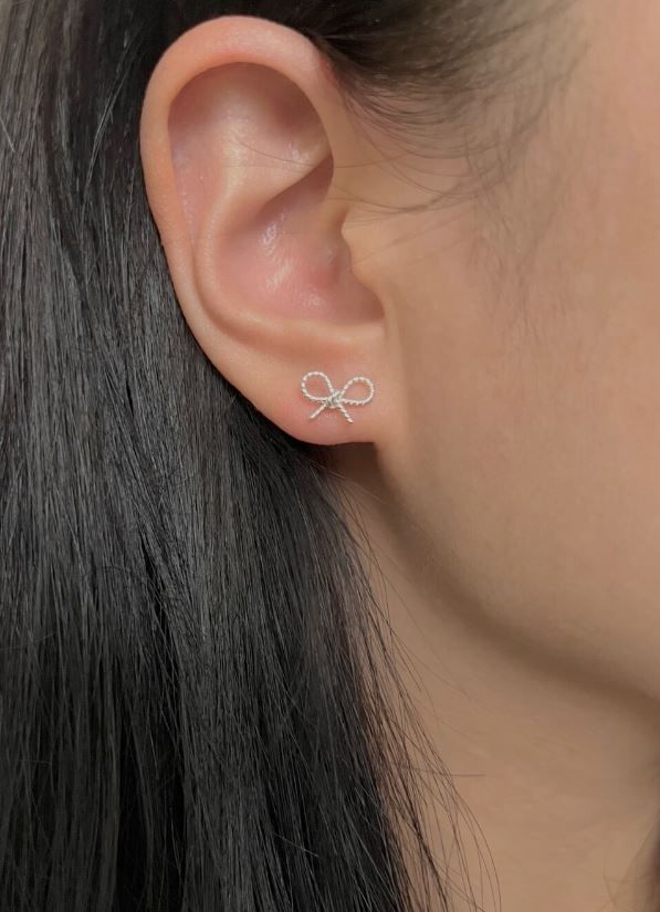(silver925) Ribbon earrings