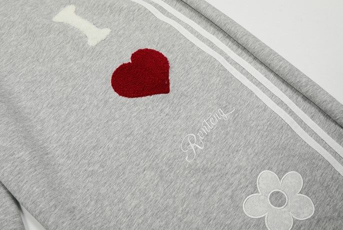 Heart Flower Wide Sweatpants 232425862