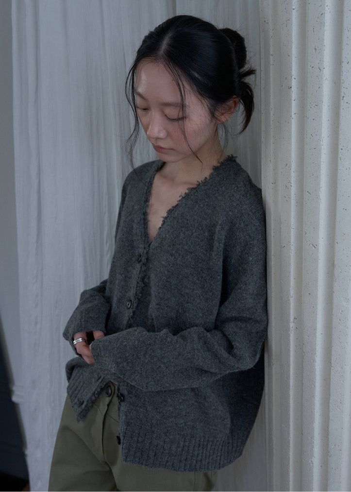 Cosy Alpaca Cardigan (Charcoal)