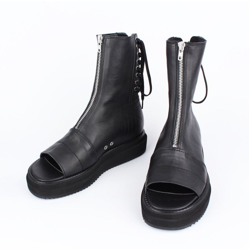 DAVID STONE FRONT ZIPPER BACK LACE UP SANDALS (original)