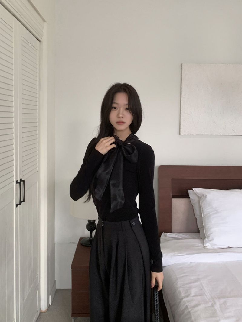 Tilly Tie Scarf Long Sleeve Top