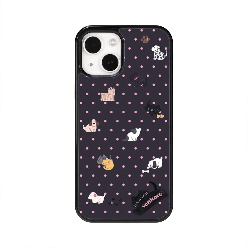 [MADE][Glass Bumper Case] Cuty Friends ⋆ Charcoal