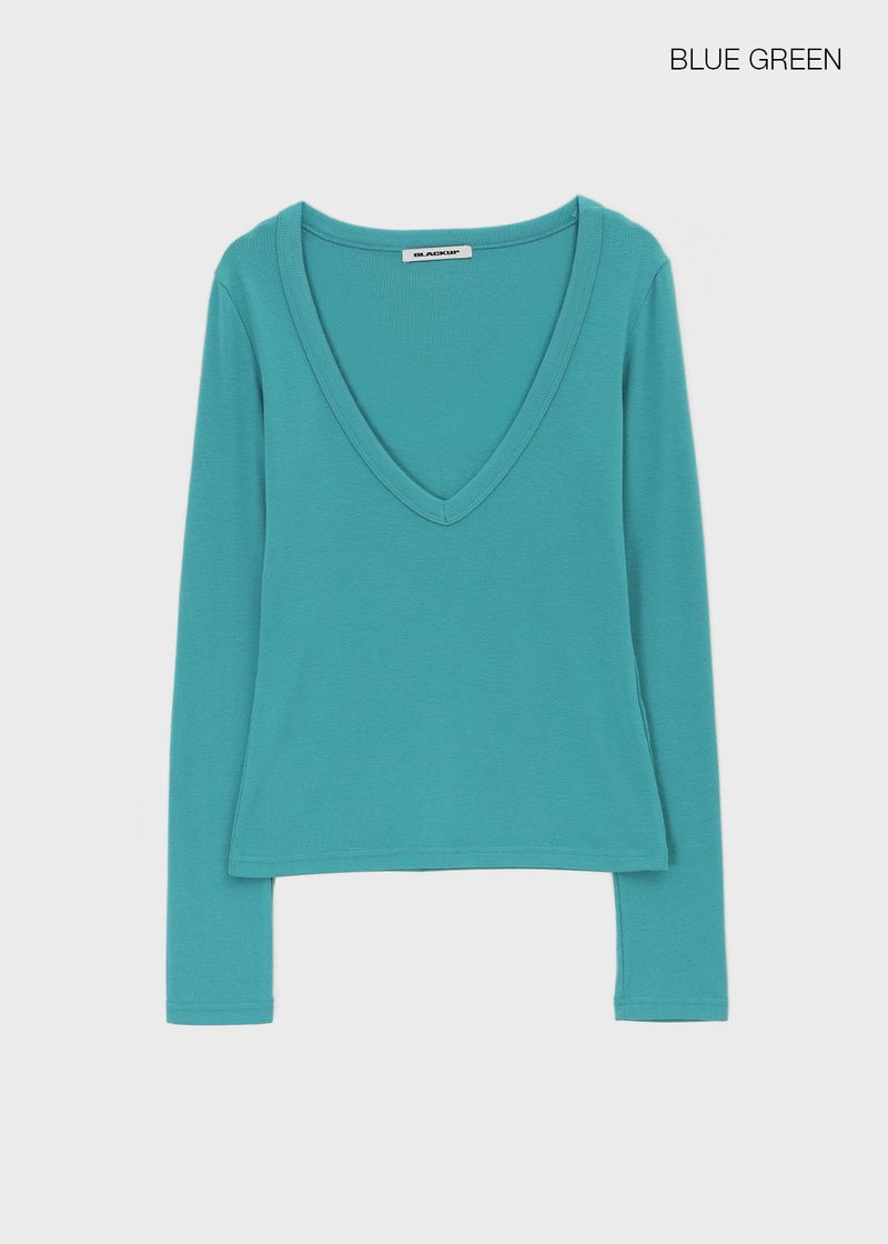 [MADE] Rosa Deep V-Neck Long Sleeve Tee