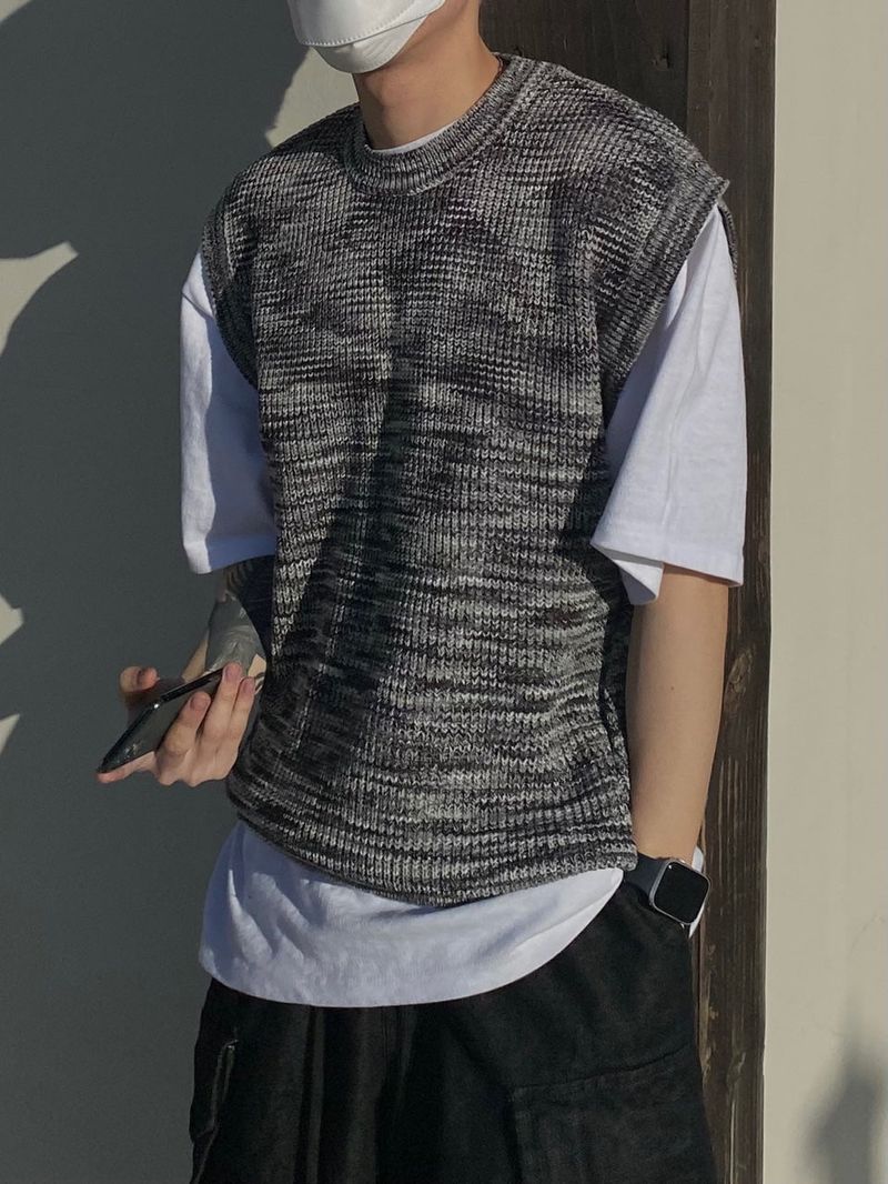 Lizard bokashi knit vest
