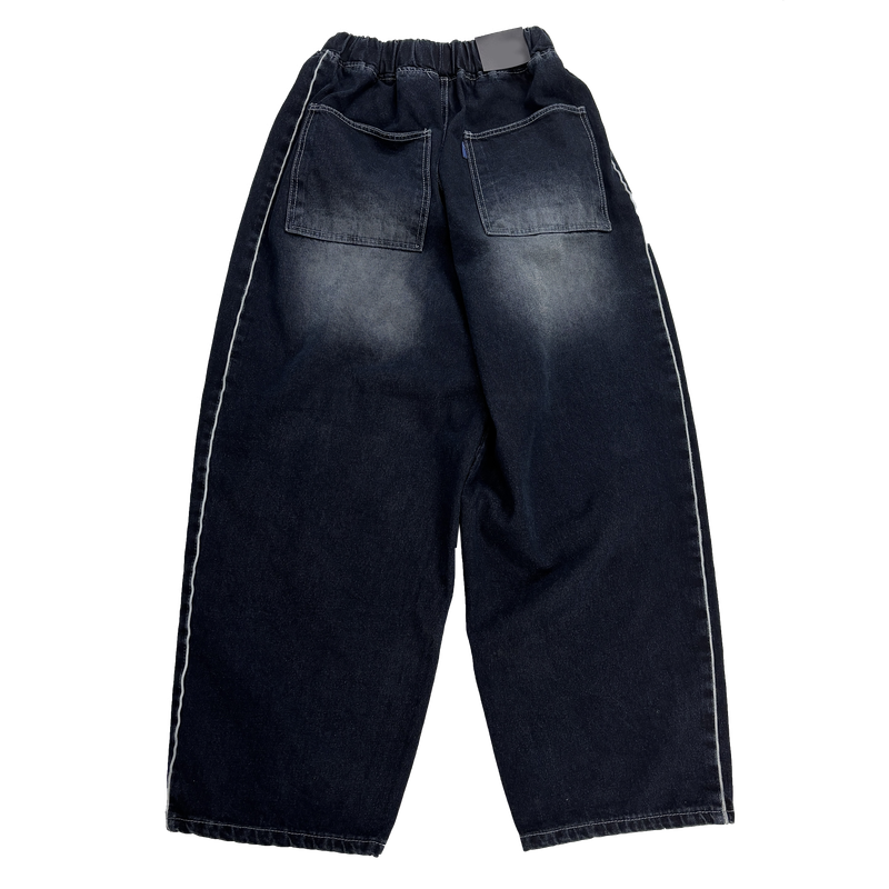 denim piping balloon pants