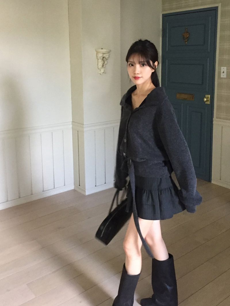 Frill mini stripe skirt pt