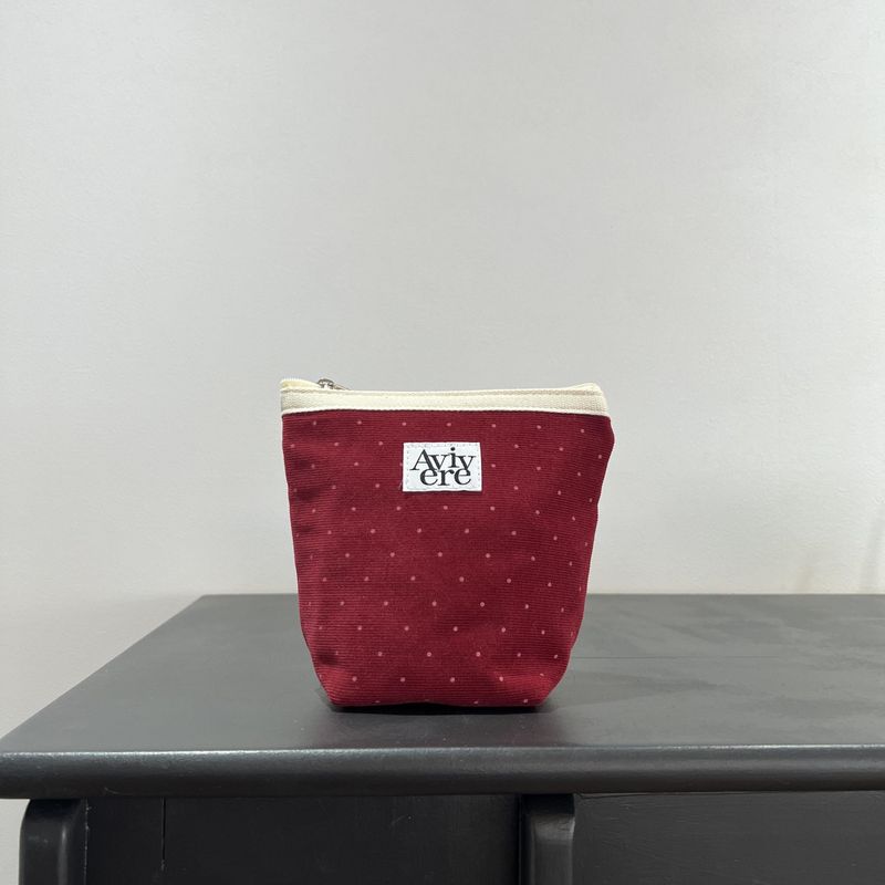 classic pouch_corduroy dot red