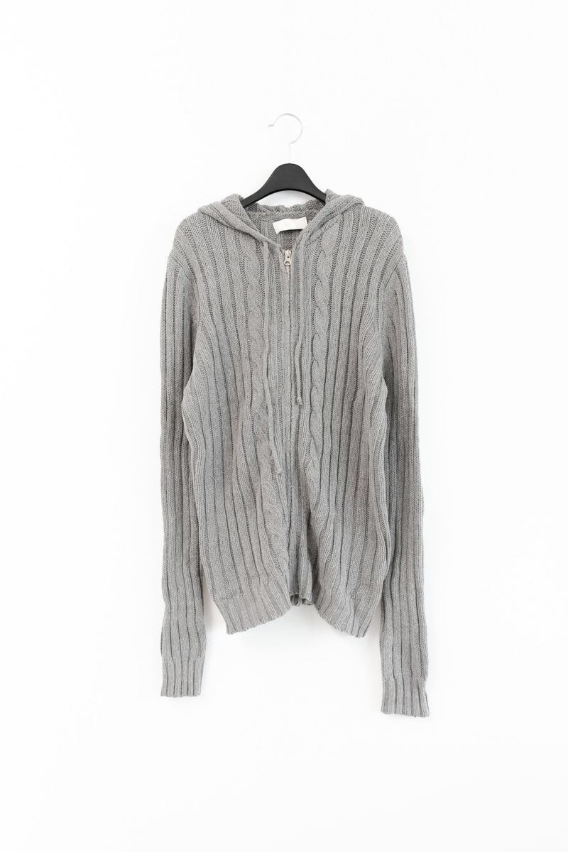 cable knitting hood zip-up(3colors)