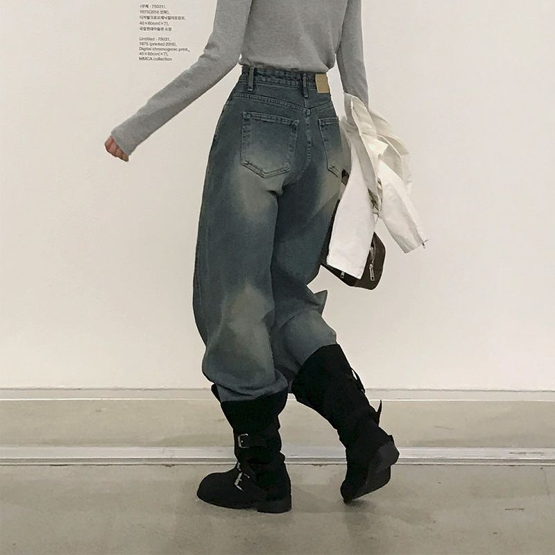 [Bellide made] FLOW, SLIT LINE WIDE DENIM PANTS