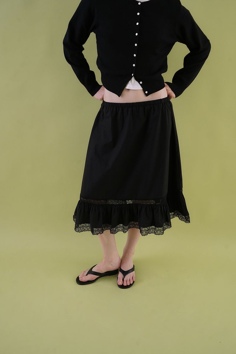 Faye lace skirt_black