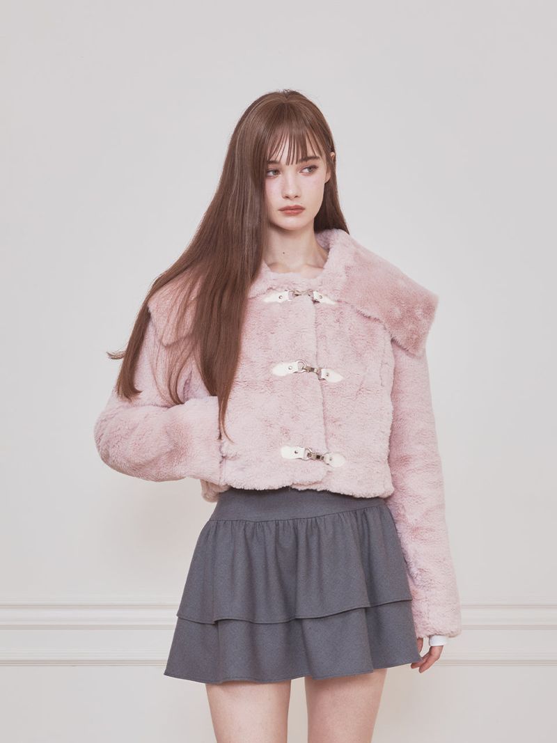Bebe sailor fur jacket (Pink)