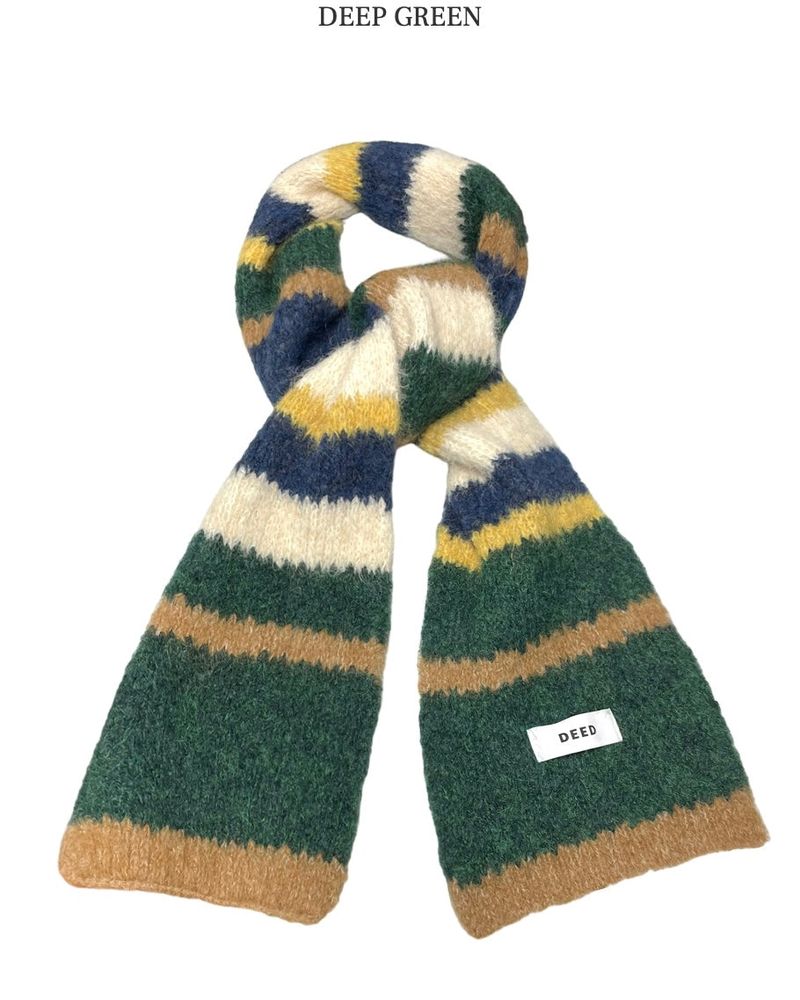 Phyton Mohair Wool Stripe Muffler 4C